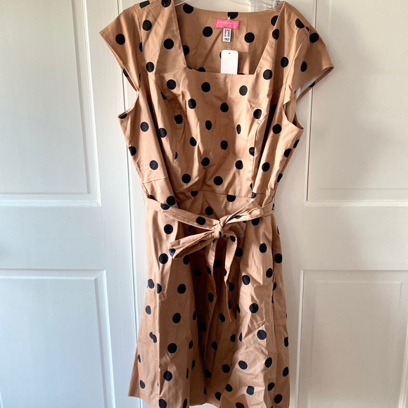 Isaac Mizrahi Live Brown Polka Dot Dress size 18w NWT - Picture 2 of 5
